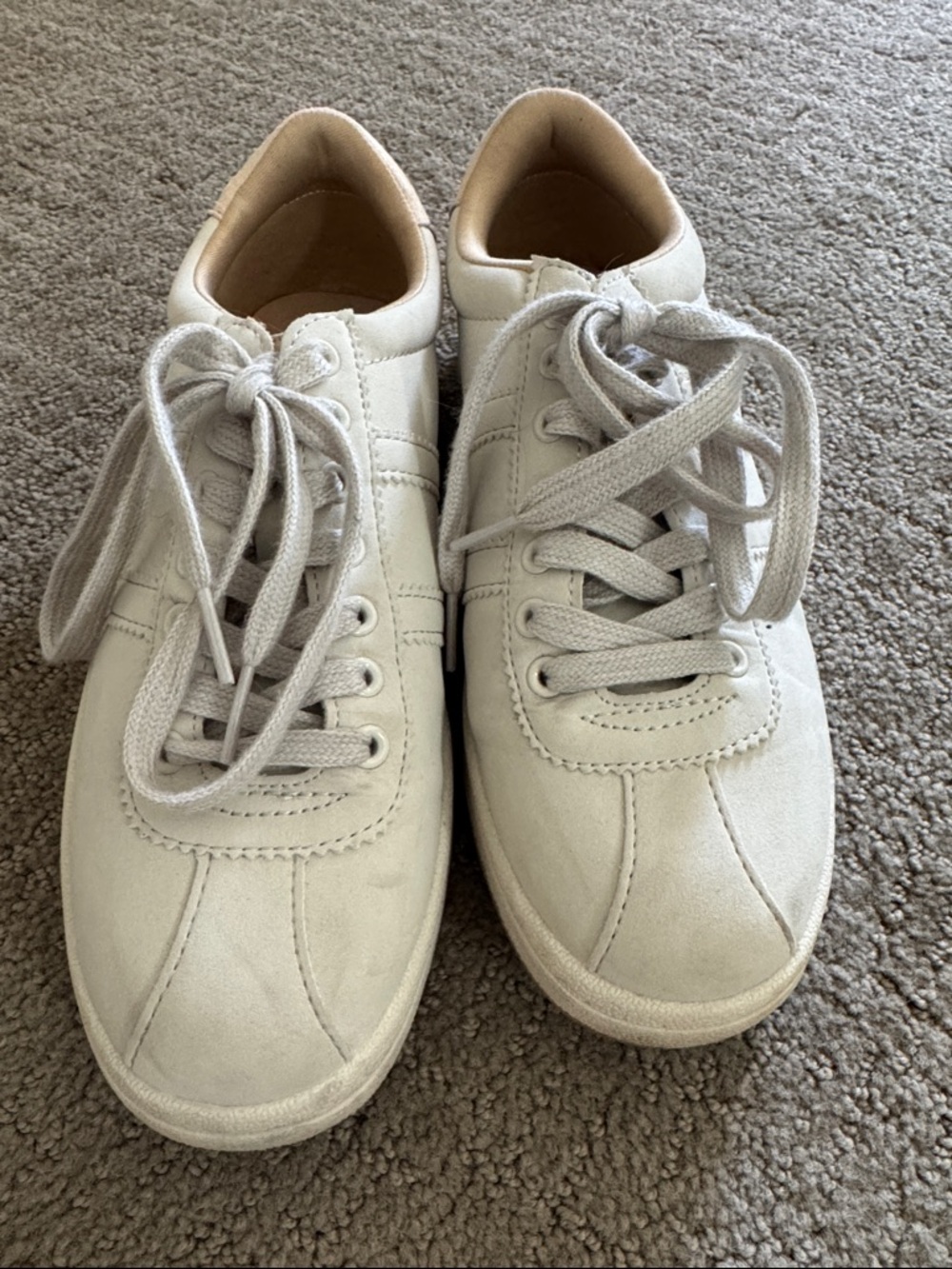 Casual White Lace-Up Sneakers